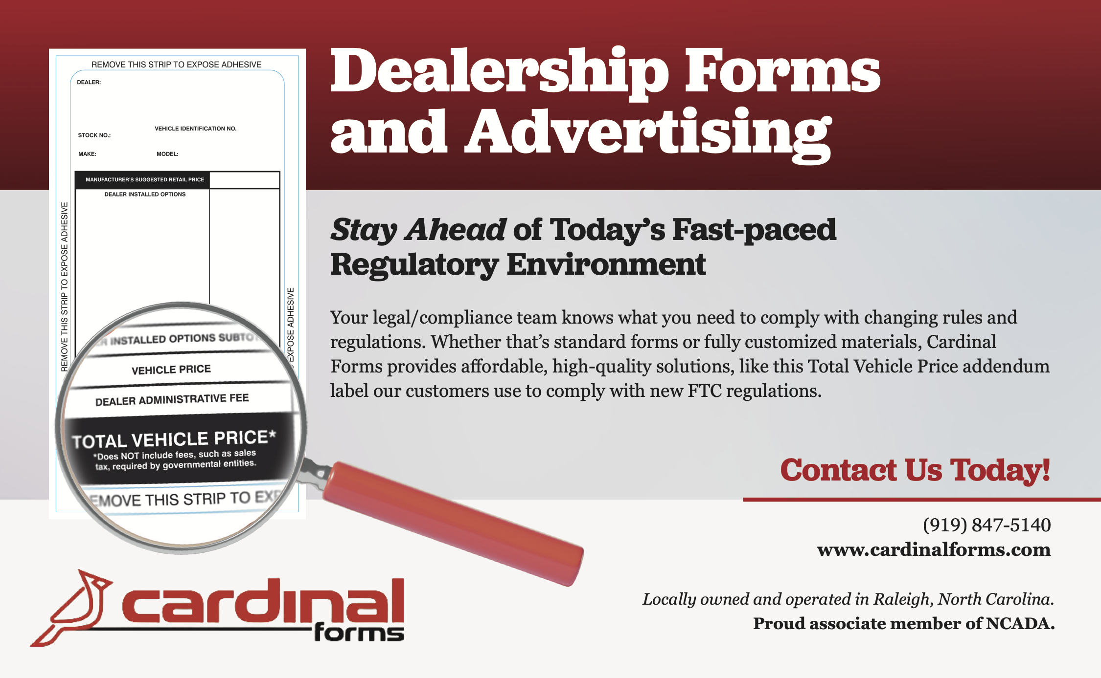Dealership Forms and Advertising